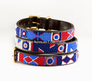 Red White Blue Beaded Dog Collar - Dog Collars - Maasai