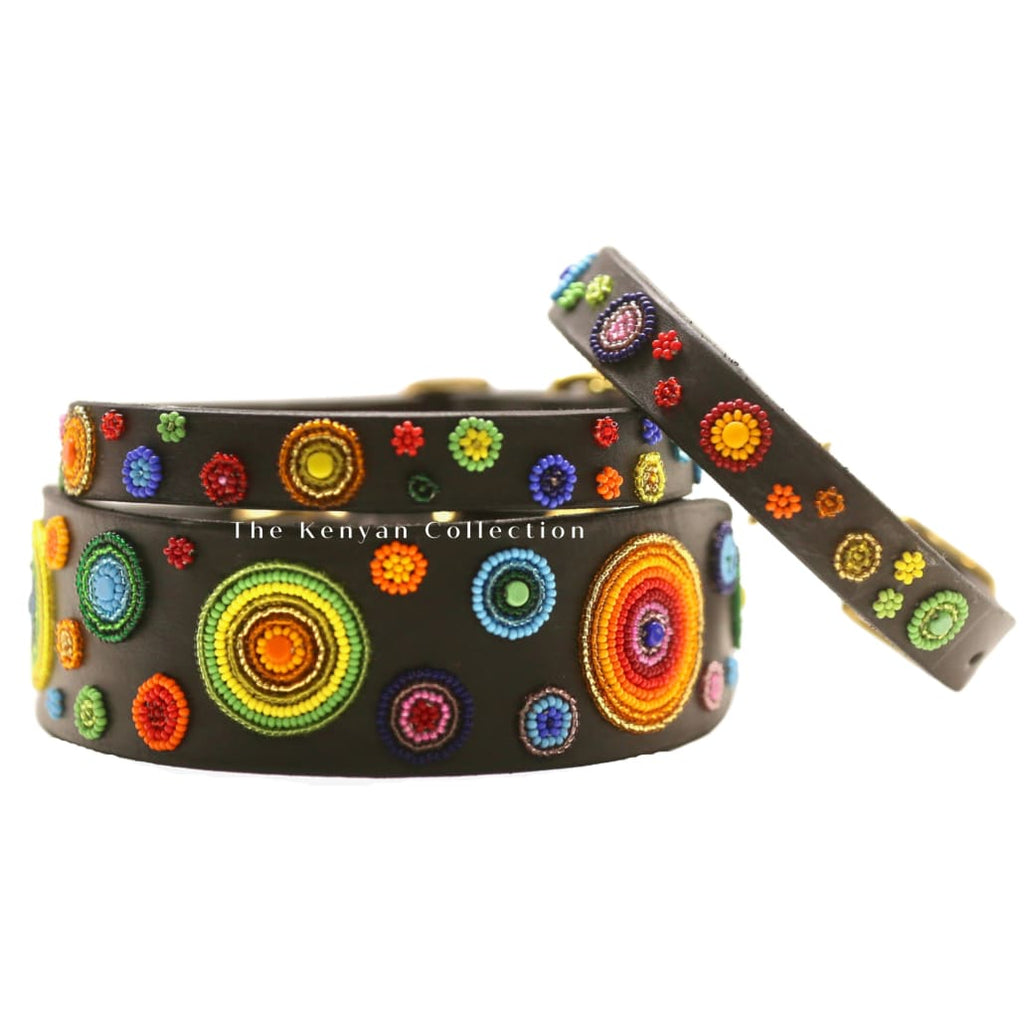 Arani Dots Beaded Dog Collar - Dog Collars - Maasai