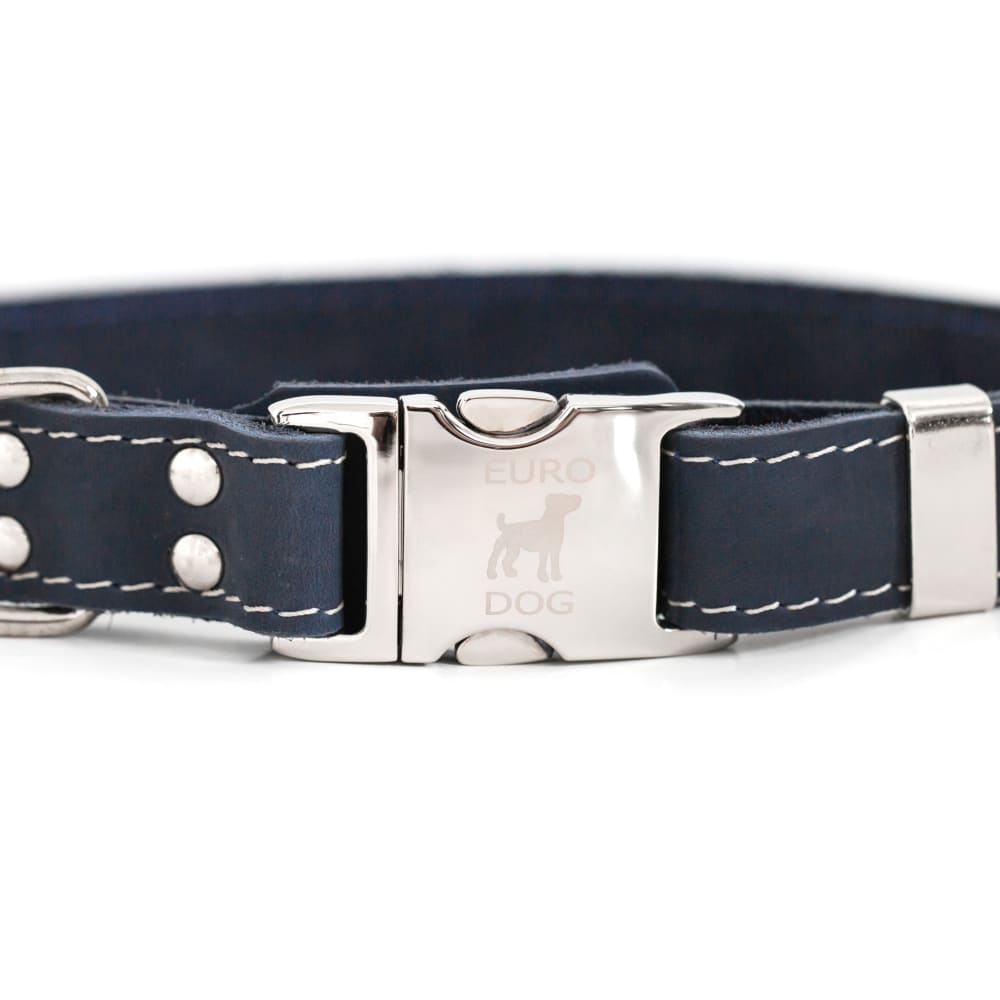 Bestseller Quick-Release Blue Jeans Leather Dog Collar