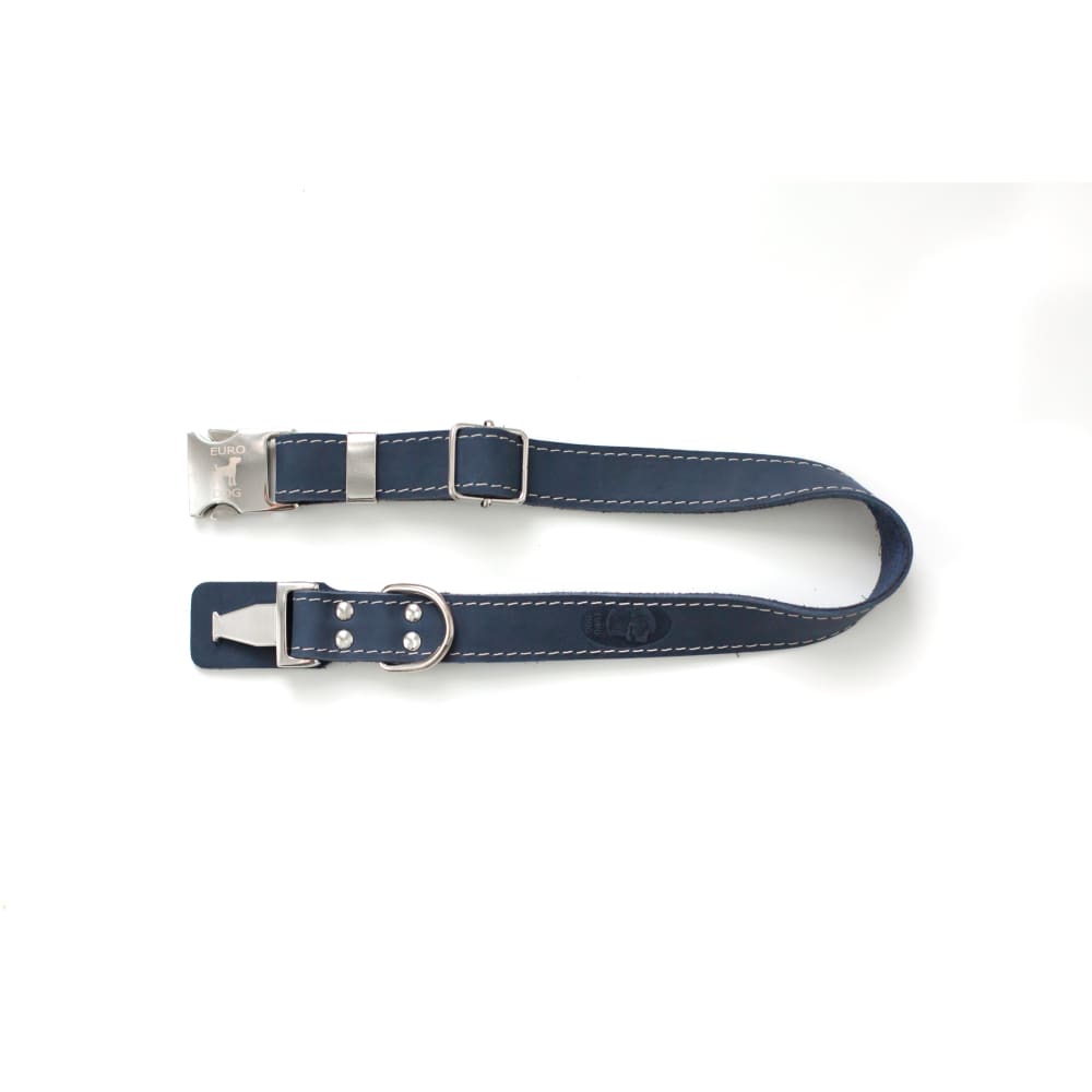 Bestseller Quick-Release Blue Jeans Leather Dog Collar