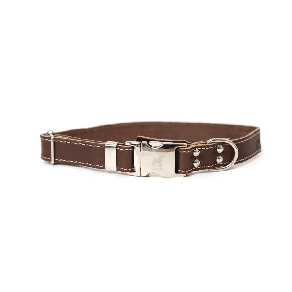 Bestseller Quick-Release Chocolate Leather Dog Collar