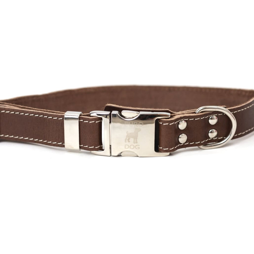 Bestseller Quick-Release Chocolate Leather Dog Collar