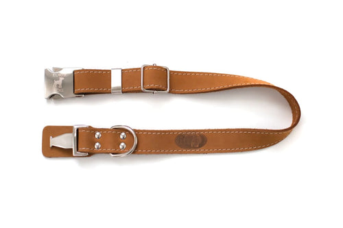 Bestseller Quick-Release Earth Brown Leather Dog Collar