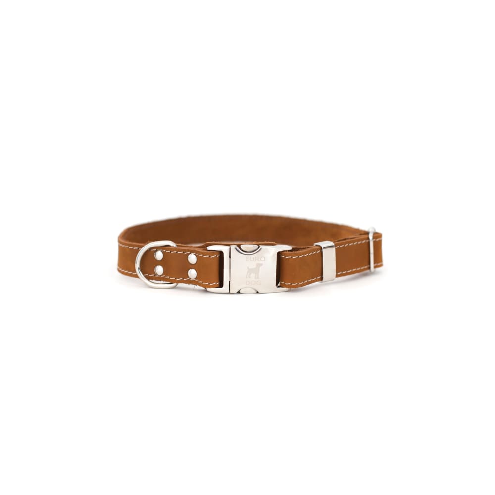 Bestseller Quick-Release Earth Brown Leather Dog Collar