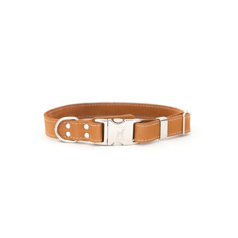 Bestseller Quick-Release Khaki Leather Dog Collar