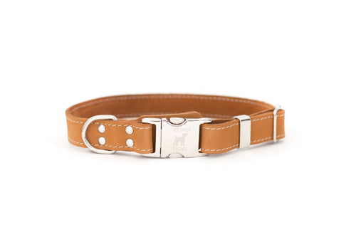 Bestseller Quick-Release Khaki Leather Dog Collar