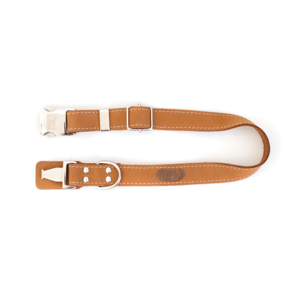 Bestseller Quick-Release Khaki Leather Dog Collar