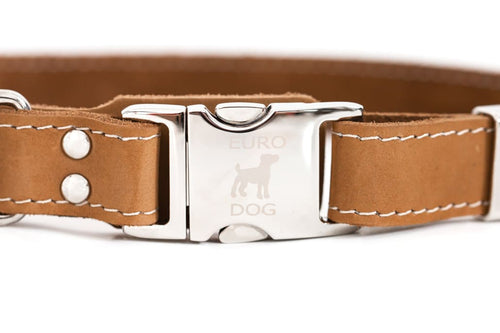 Bestseller Quick-Release Khaki Leather Dog Collar