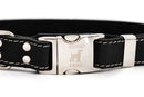 Bestseller Quick-Release Midnight Black Leather Dog Collar
