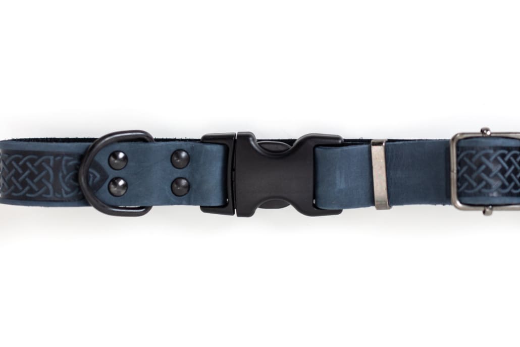 Celtic Sport Blue Jeans Leather Dog Collar - Dog Collars