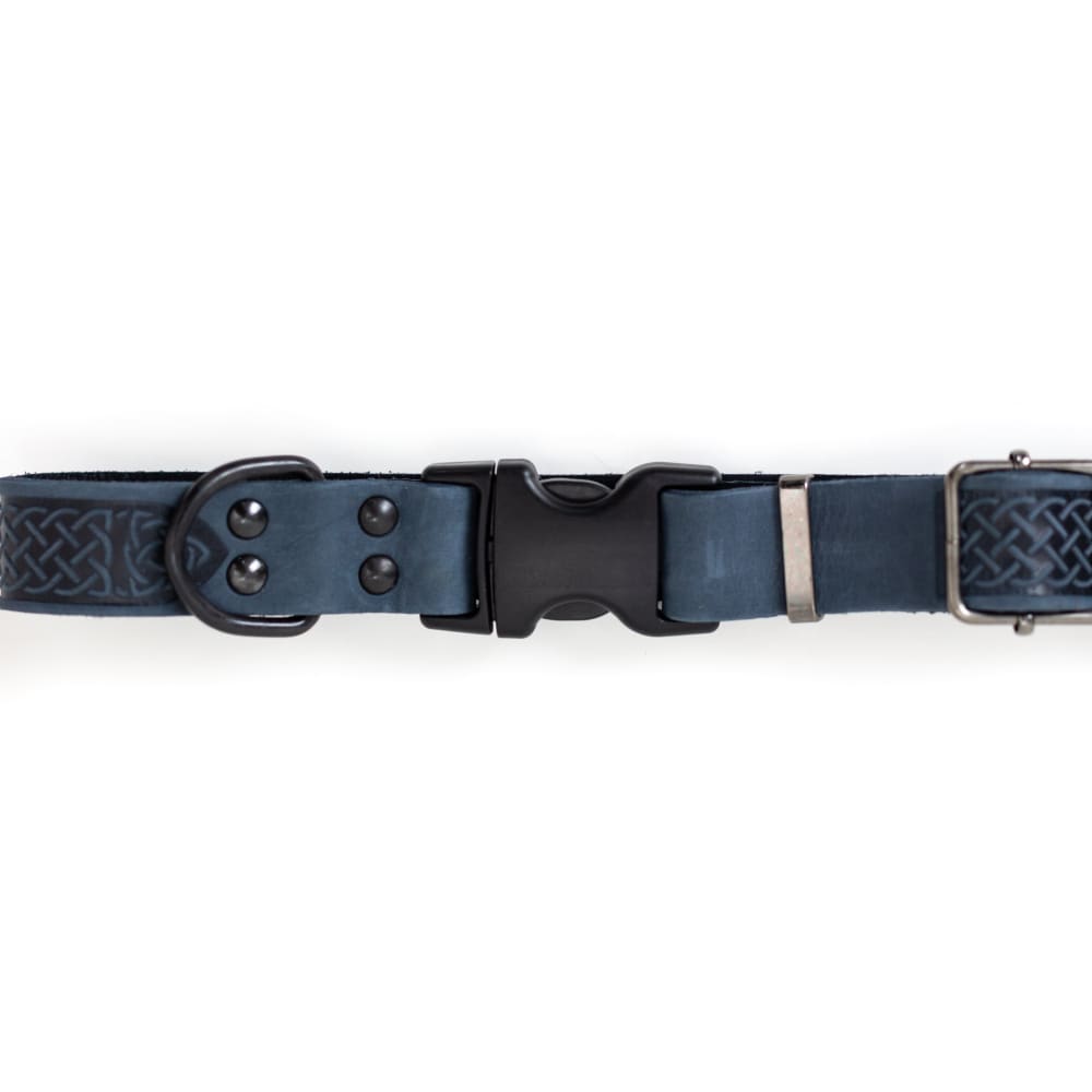 Celtic Sport Blue Jeans Leather Dog Collar - Dog Collars