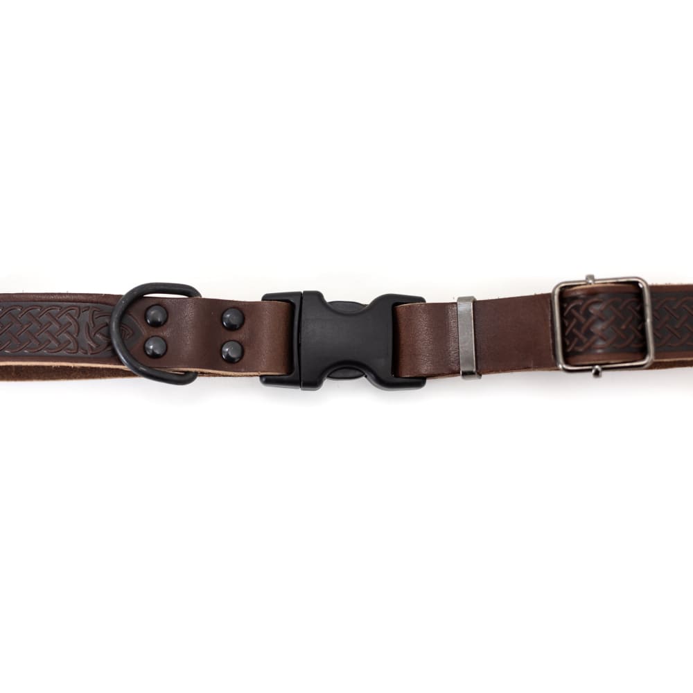 Celtic Sport Chocolate Leather Dog Collar - Dog Collars