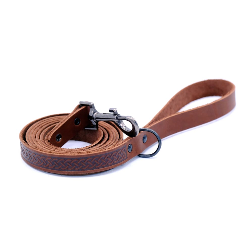 Celtic Sport Chocolate Leather Dog Leash - Dog Leash - Euro