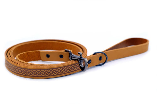 Celtic Sport Khaki Leather Dog Leash - Dog Leash - Euro