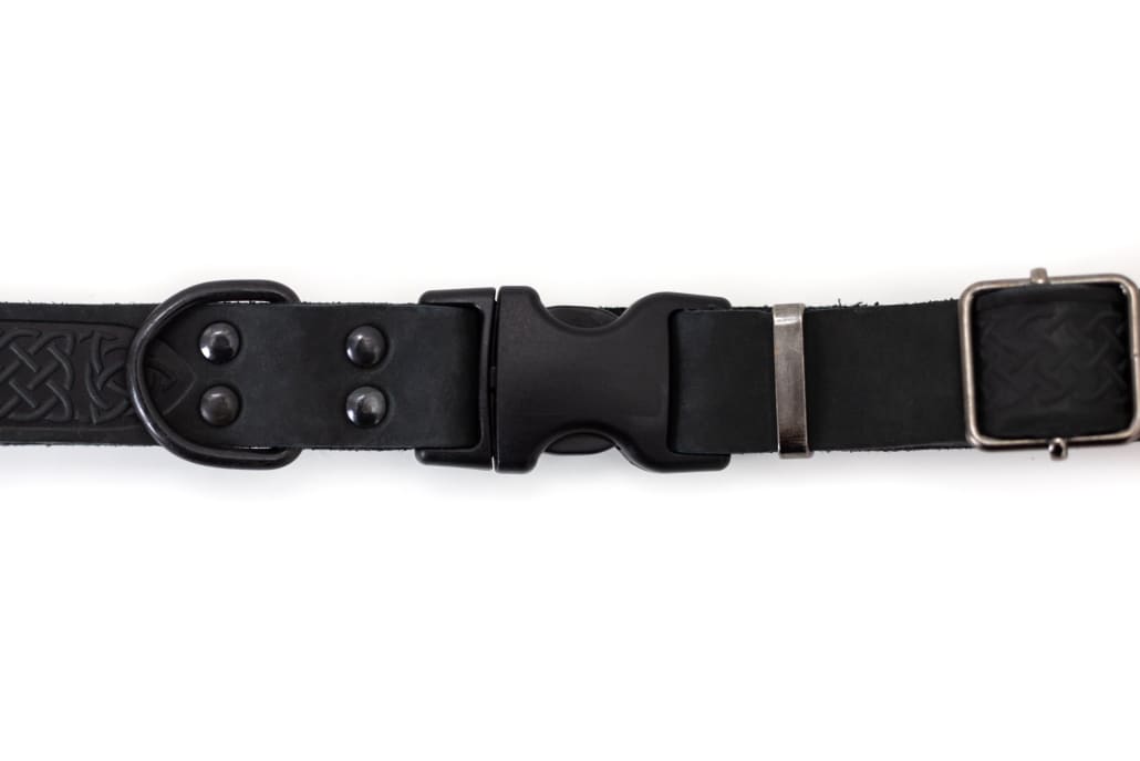 Celtic Sport Midnight Black Leather Dog Collar - Dog