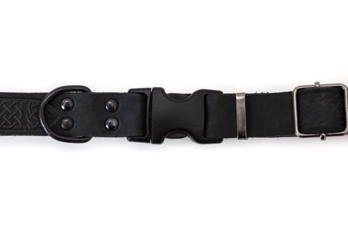 Celtic Sport Midnight Black Leather Dog Collar - Dog