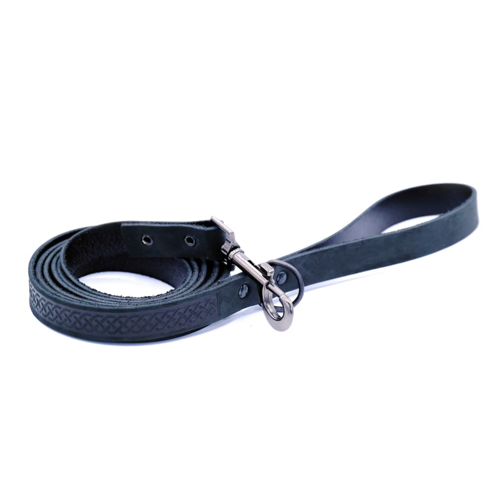 Celtic Sport Midnight Black Leather Dog Leash - Dog Leash