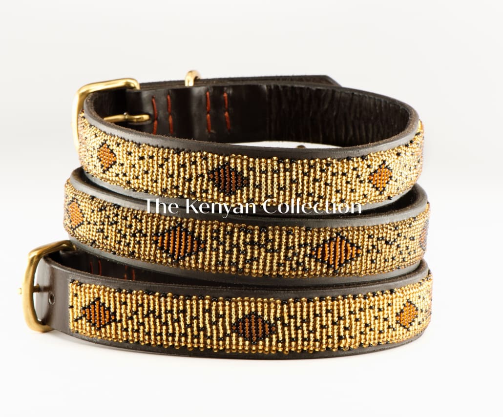 Cheetah Beaded Dog Collar