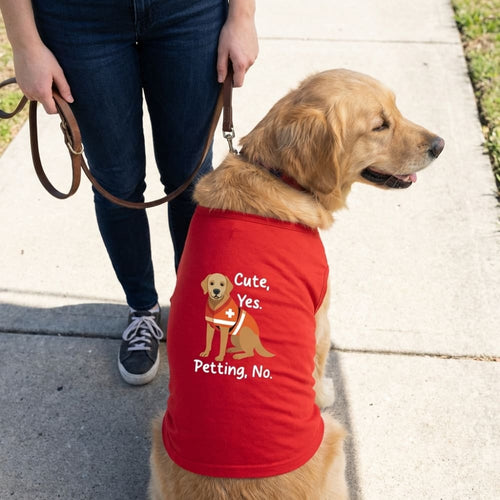 Cute Yes. Petting No. Dog Shirt - Service Dog Shirts