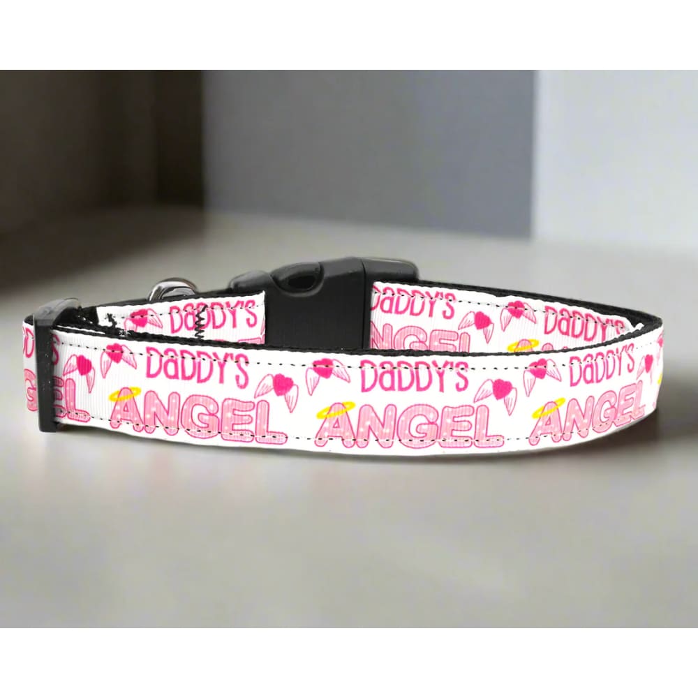 Daddy’s Angel 1’’ Nylon Dog Collar - Med Fits 10-18” Neck