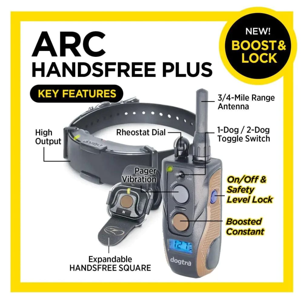 Dogtra ARC HANDSFREE Plus Boost and Lock, Remote Dog Training E-Collar