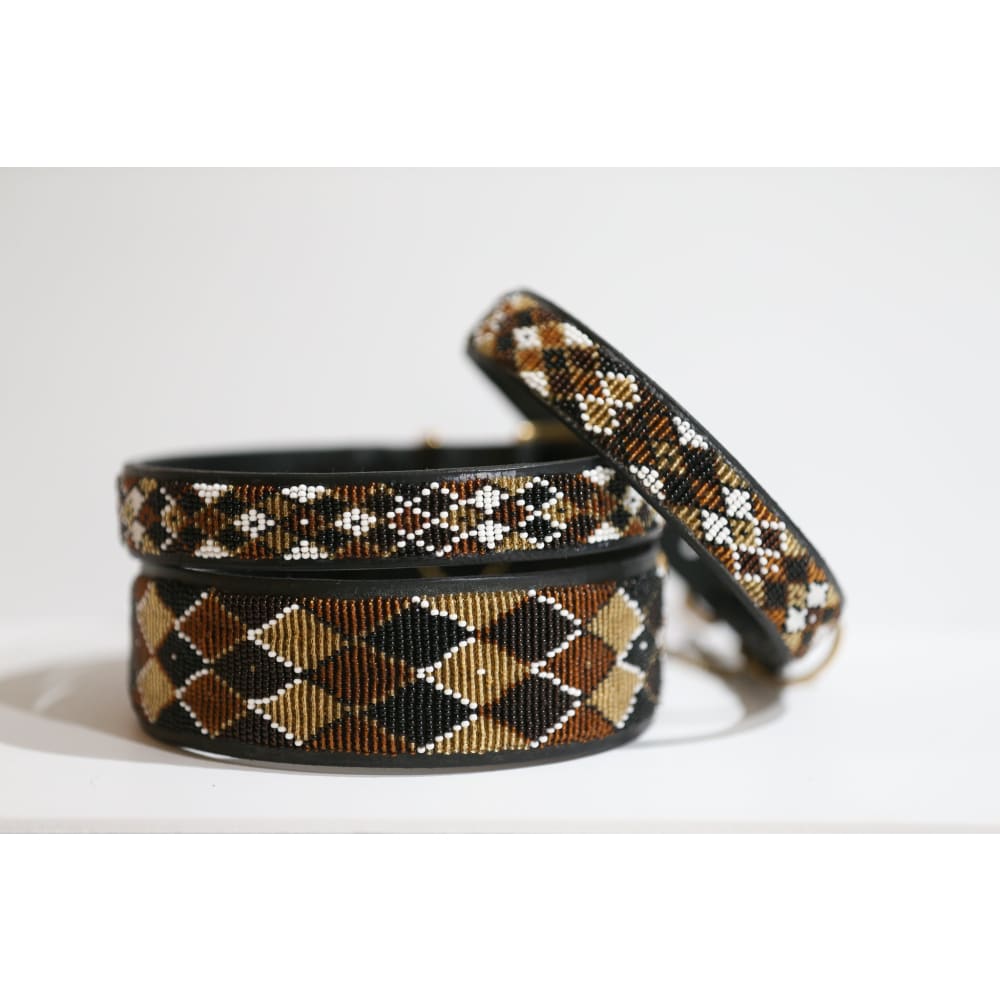 Earth Argyle Beaded Dog Collar - Dog Collars - Maasai