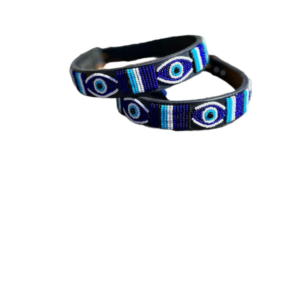 Evil Eye Beaded Dog Collar - Dog Collars - Maasai
