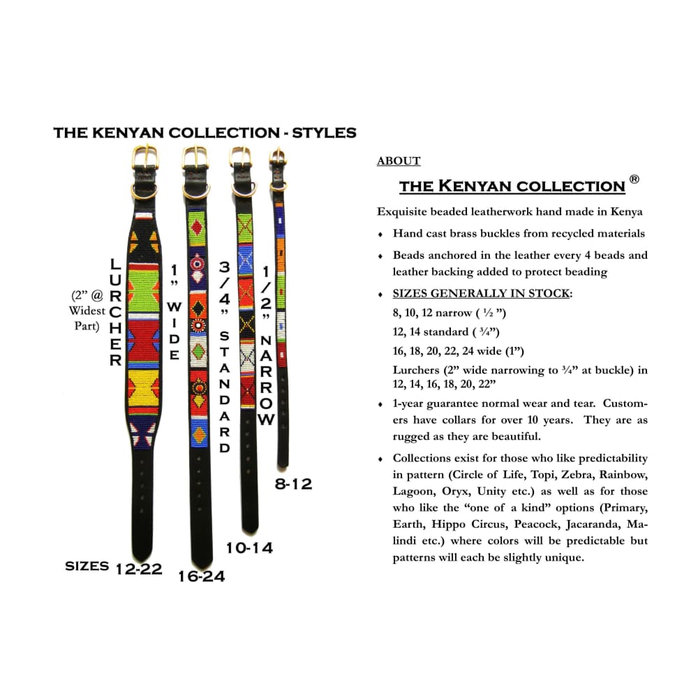 Evil Eye Beaded Dog Collar - Dog Collars - Maasai