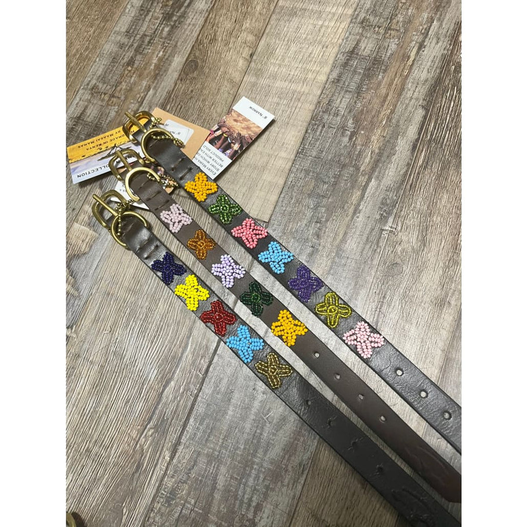 Flower Power Beaded Dog Collar - Dog Collars - Maasai