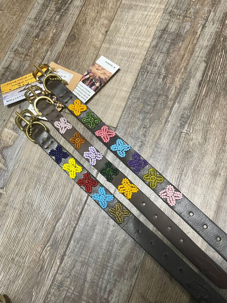 Flower Power Beaded Dog Collar - Dog Collars - Maasai