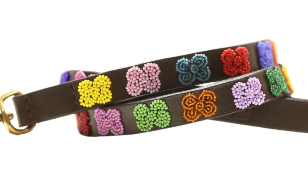 Flower Power Beaded Dog Lead - Dog Leashes - Maasai