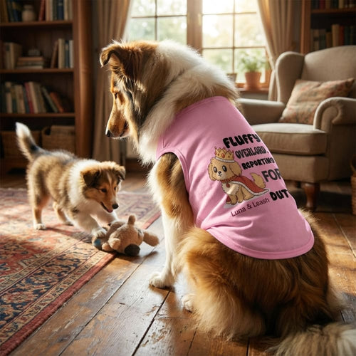 Fluffy Overlord Reporting for Duty Dog Shirt - Funny Dog