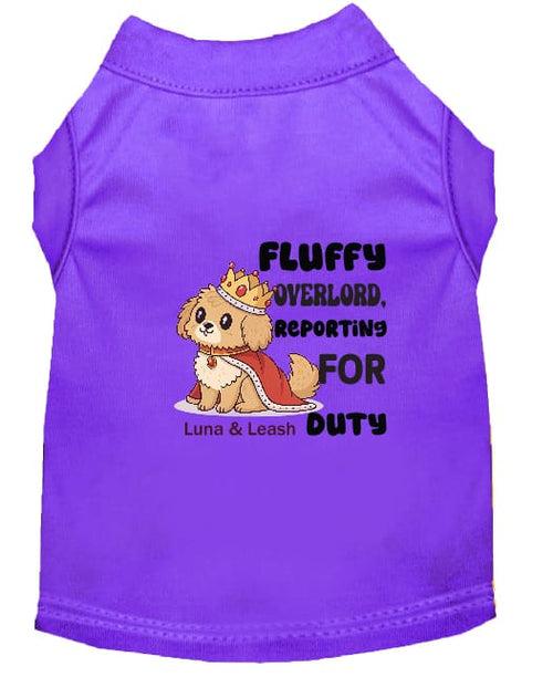 Fluffy Overlord Reporting for Duty Dog Shirt - Funny Dog