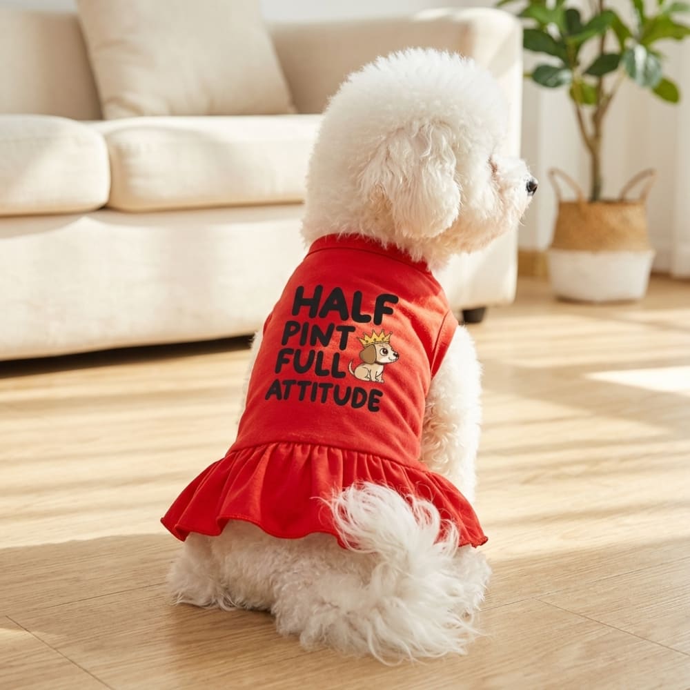 Half Pint Attitude Dog Dress for Small Dogs Luna & Leash Half Pint Attitude Dog Dress for Small Dogs Luna & Leash