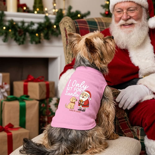 I Only Sit for Santa | Christmas Dog Shirt - Christmas Dog