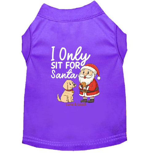 I Only Sit for Santa | Christmas Dog Shirt - Christmas Dog