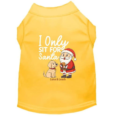 I Only Sit for Santa | Christmas Dog Shirt - Christmas Dog