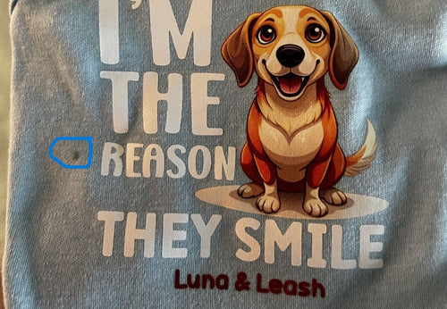 I’m the Reason They Smile Dog Shirt - Small (3-6 Lbs.)