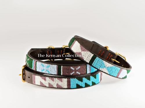Jacaranda Beaded Dog Collar - Dog Collars - Maasai