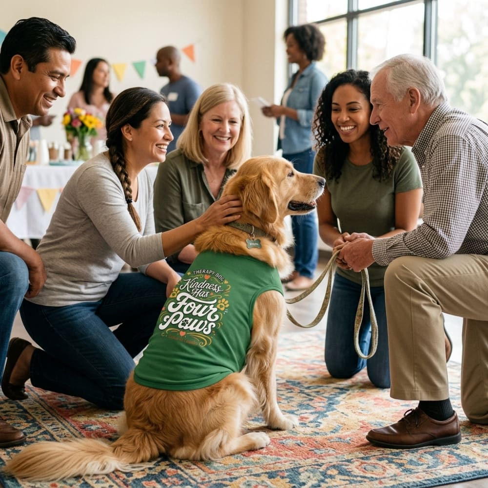 Kindness Has Four Paws Therapy Dog Shirt