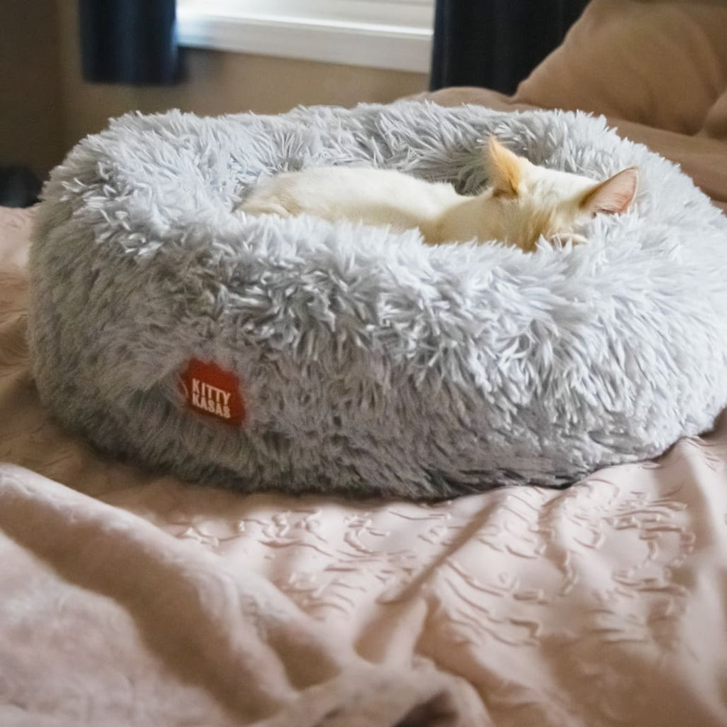 Kitty Kasa Plush Donut Cat Bed - Cat Beds