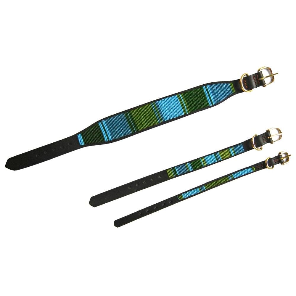 Lagoon Beaded Dog Collar - Dog Collars - Maasai