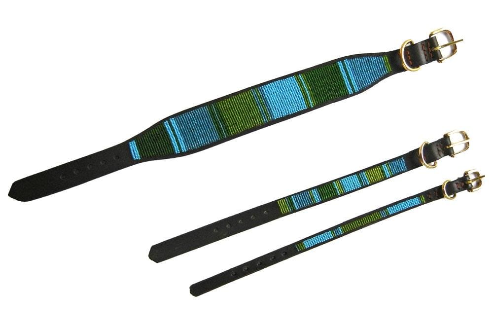 Lagoon Beaded Dog Collar - Dog Collars - Maasai