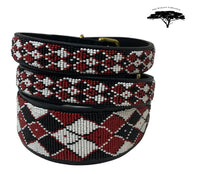 Maasai Shield Argyle Beaded Dog Collar