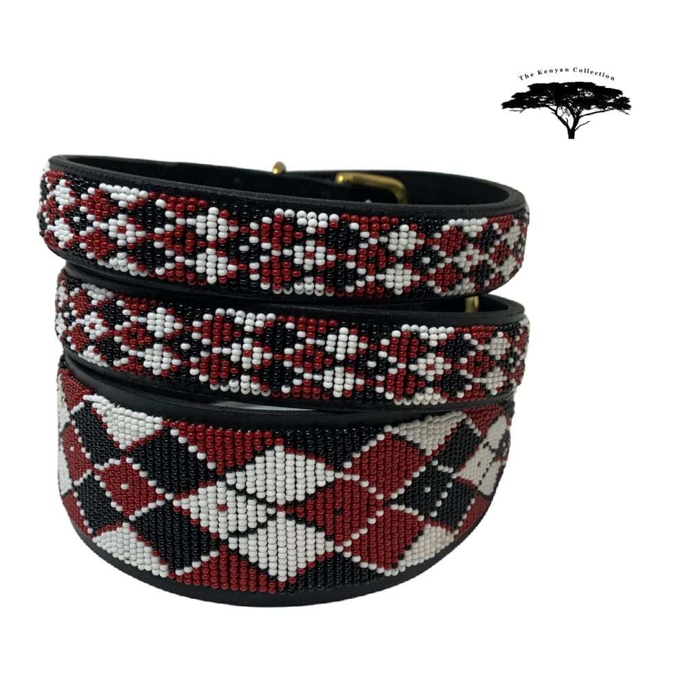 Maasai Shield Argyle Beaded Dog Collar - Dog Collars