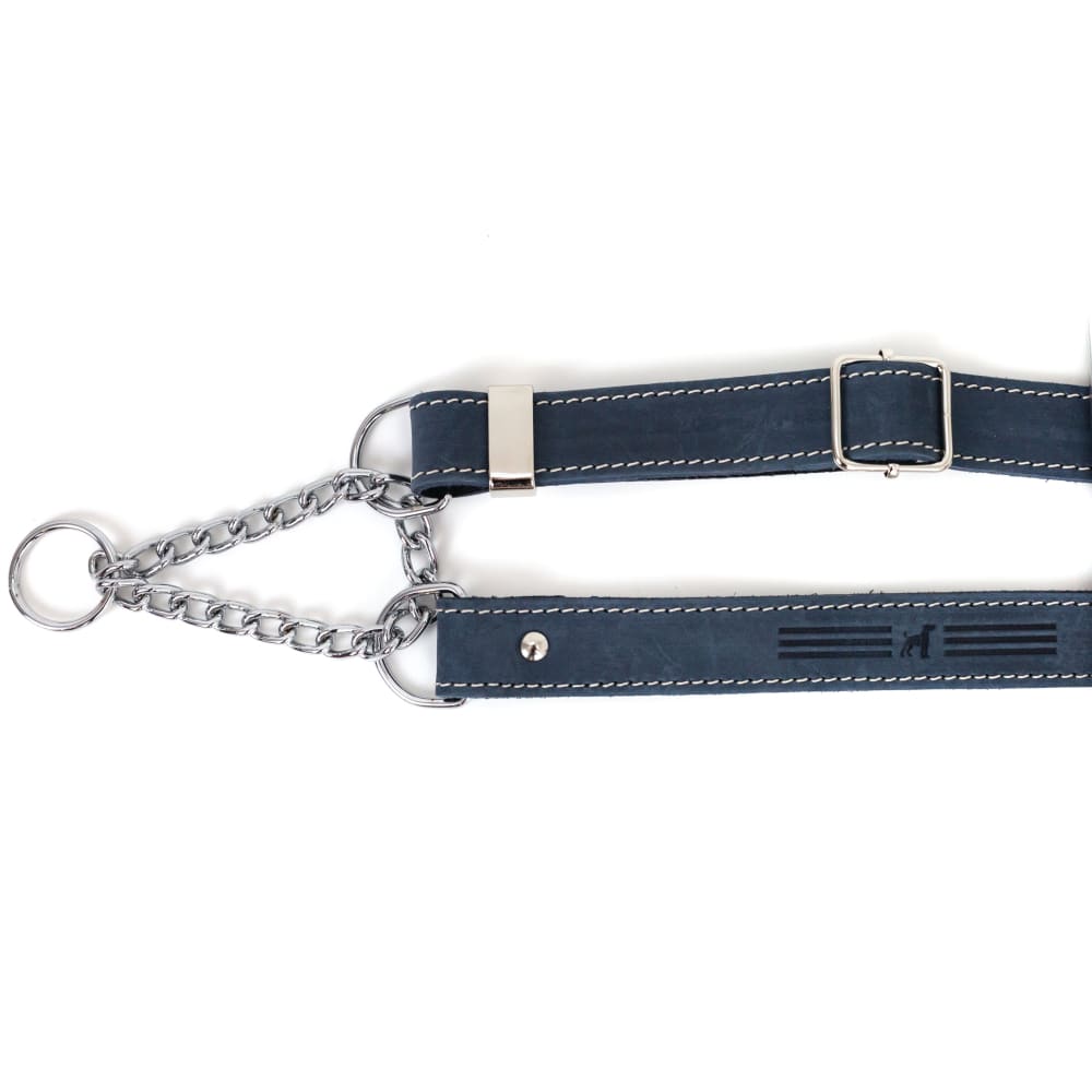 Martingale Blue Jeans Leather Dog Collar - Dog Collars
