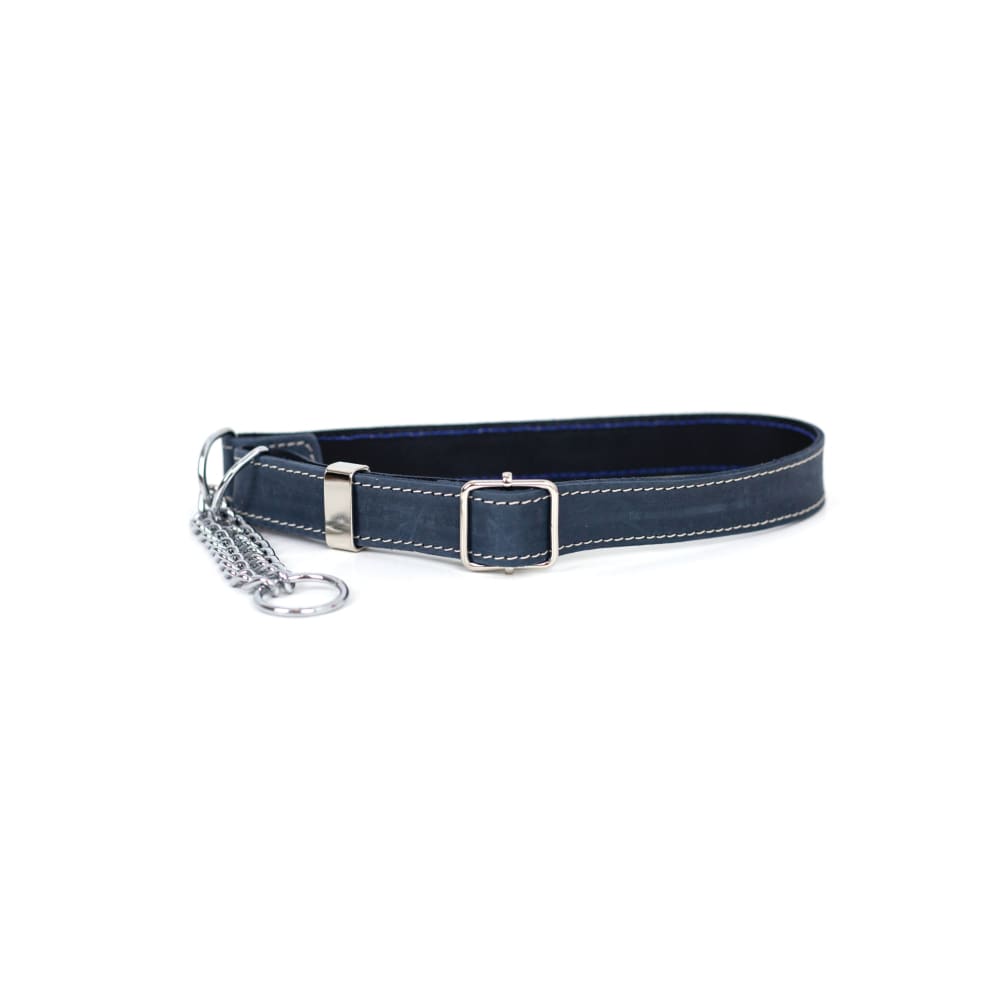Martingale Blue Jeans Leather Dog Collar - Dog Collars