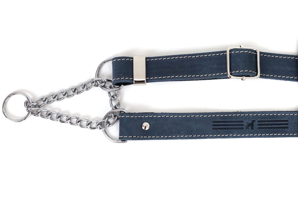 Martingale Blue Jeans Leather Dog Collar - Dog Collars