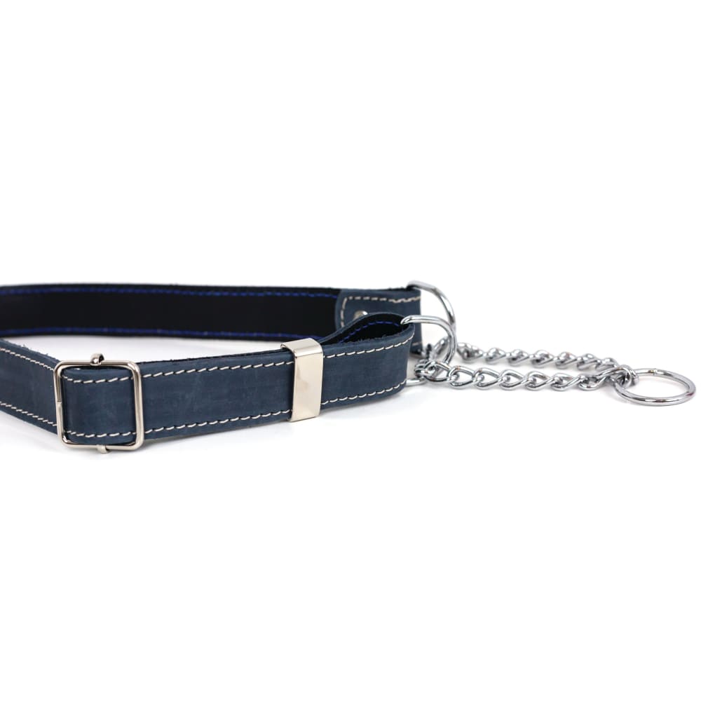 Martingale Blue Jeans Leather Dog Collar - Dog Collars