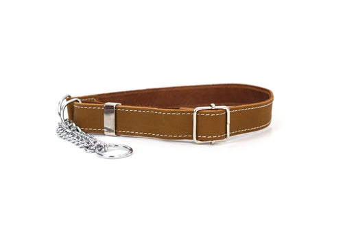 Martingale Earth Brown Leather Dog Collar - Dog Collars
